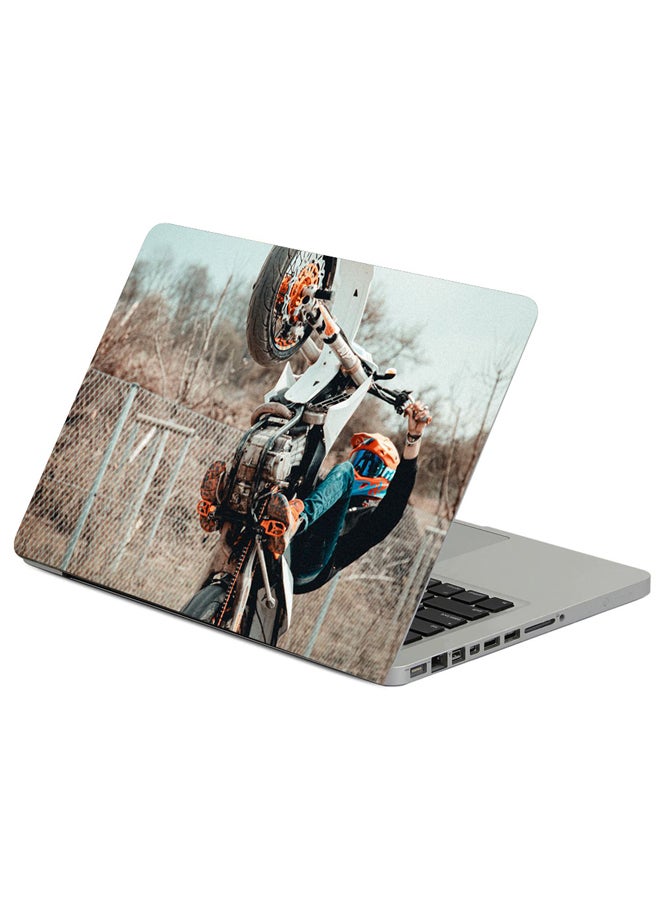 Fast Print Motorcycle Motorcyclist Helmet Printed Laptop Sleeve Multicolour