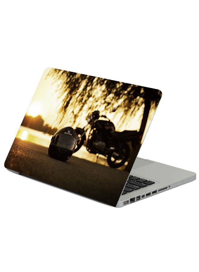 Fast Print Helmet Motorcycle Asphalt Printed Laptop Sleeve Multicolour 