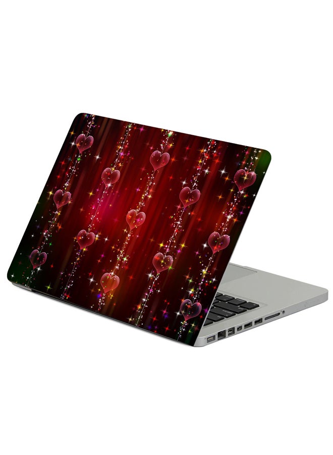 Heart Shine Red Printed Laptop Sleeve Multicolour