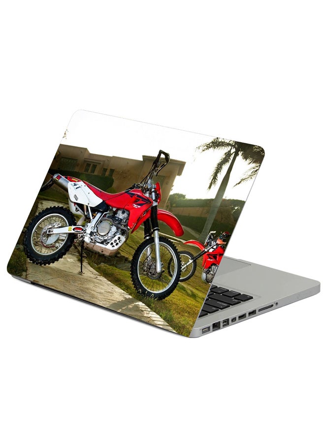 Dirt Bike Printed Laptop Sticker Multicolour