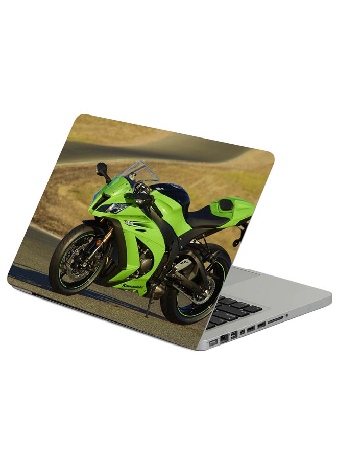 فاست برينت حافظة لابتوب مزينة بطبعة دراجة نارية كاواساكي تحت أشعة الشمس متعدد الألوان