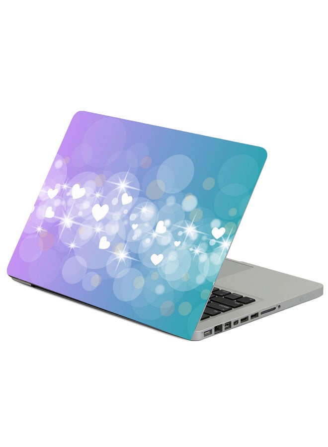 Hearts Circles Glitter Printed Laptop Sleeve Multicolor