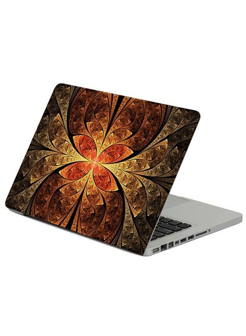 Fractal Glow Abstraction Printed Laptop Sicker Multicolor