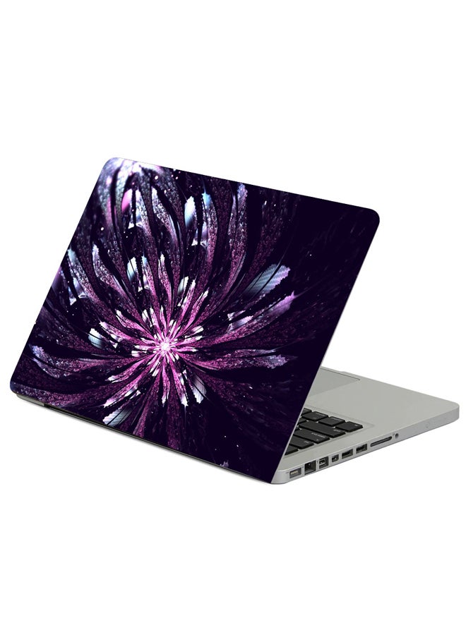 Fast Print Fractal Flower Glow Printed Laptop Sleeve Multicolor 