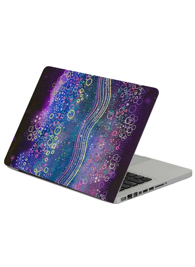 حافظة لابتوب بطبعة خطوط متموجة بلونٍ مائي متعدد الألوان