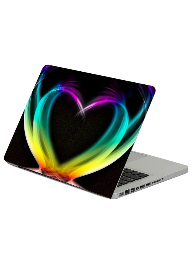 Heart Rainbow Smoke Printed Laptop Sleeve Multicolour