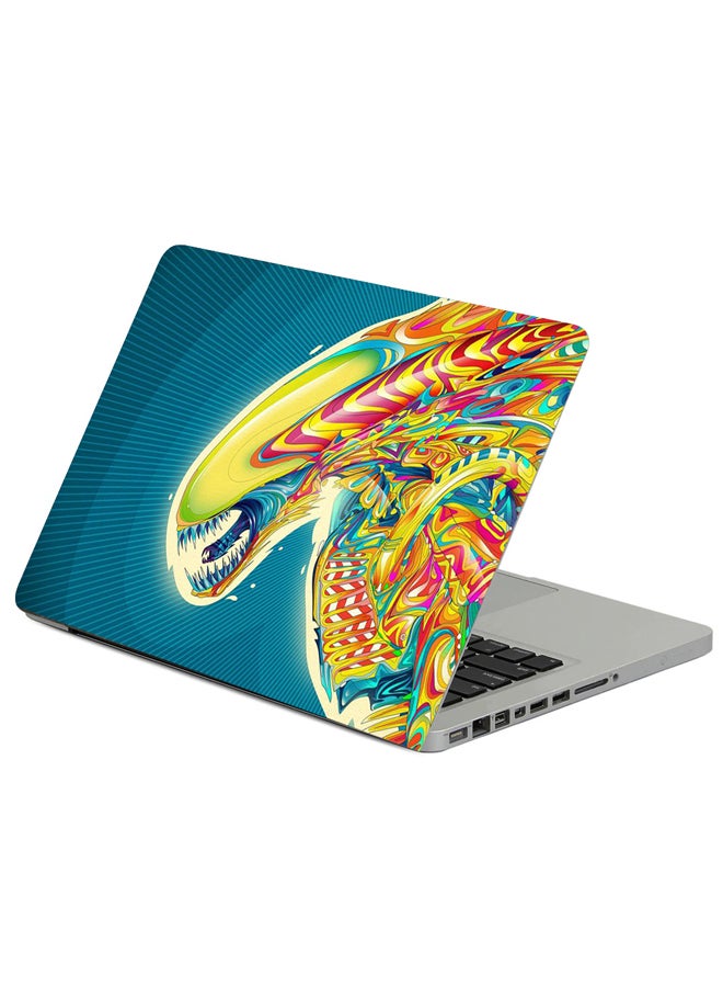 حافظة لابتوب بطبعة فنية لكائن فضائي بطابع غير منتظم الشكل متعدد الألوان