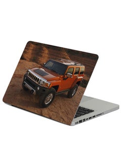 Hummer H3  Red Printed Laptop Sicker Multicolour