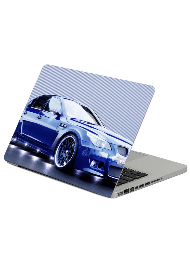Fast Print Blue Wheels Bmw Printed Laptop Sleeve Multicolour