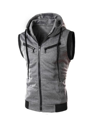 Solid Pattern Hooded Jacket Dark Gray - v1610907021/N43477045V_1