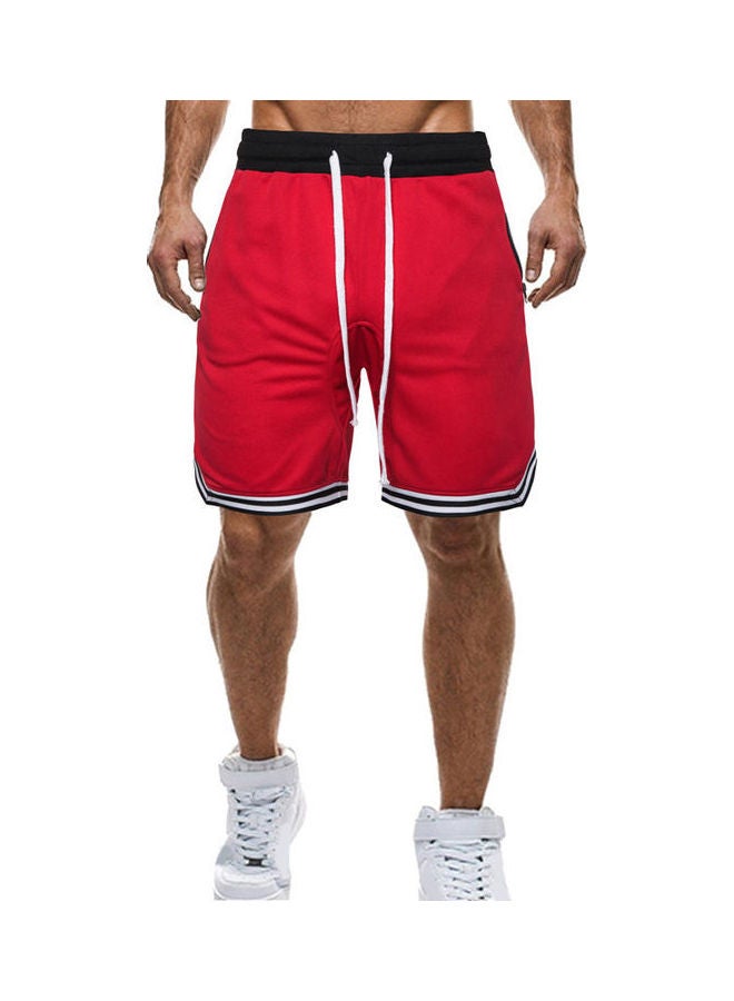 Striped Basketball Shorts Red/Black/White 