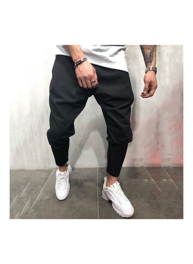 Ankle-Tied Hip Hop Pants Black - Image 1
