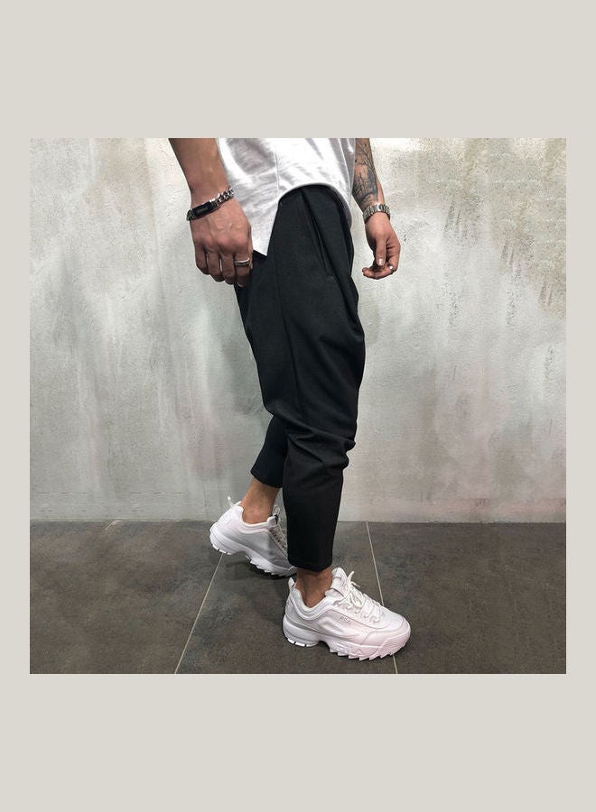 Ankle-Tied Hip Hop Pants Black - Image 2