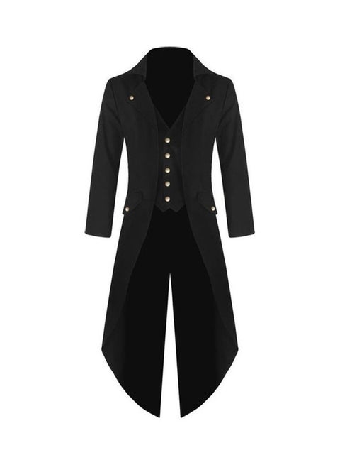 Button Detail Tailcoat Black