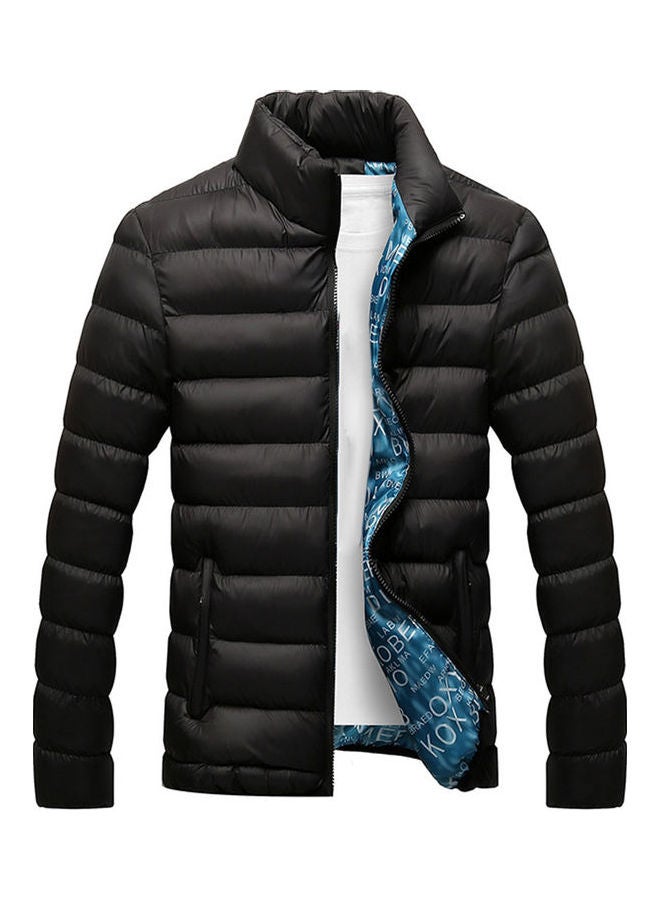 Zipper Detail Padded Jacket Black - Image 1