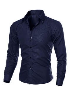 Solid Slim Fit Shirt Navy Blue