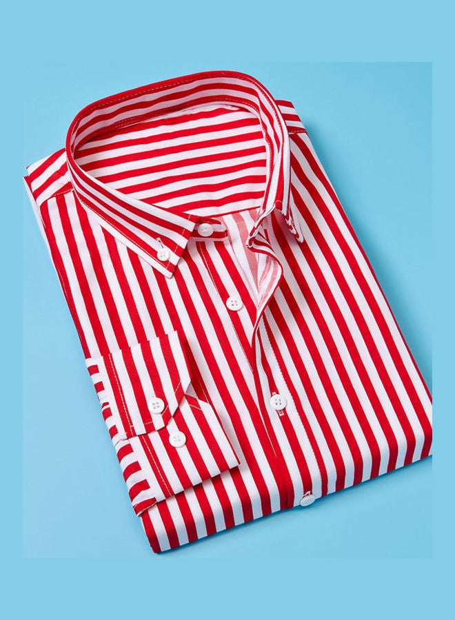 Vertical Striped Shirt Red/White - Image 2