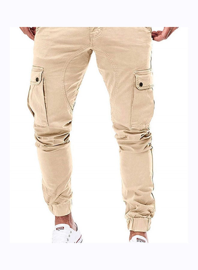 بنطال حمولة سادة بيج - Image 2