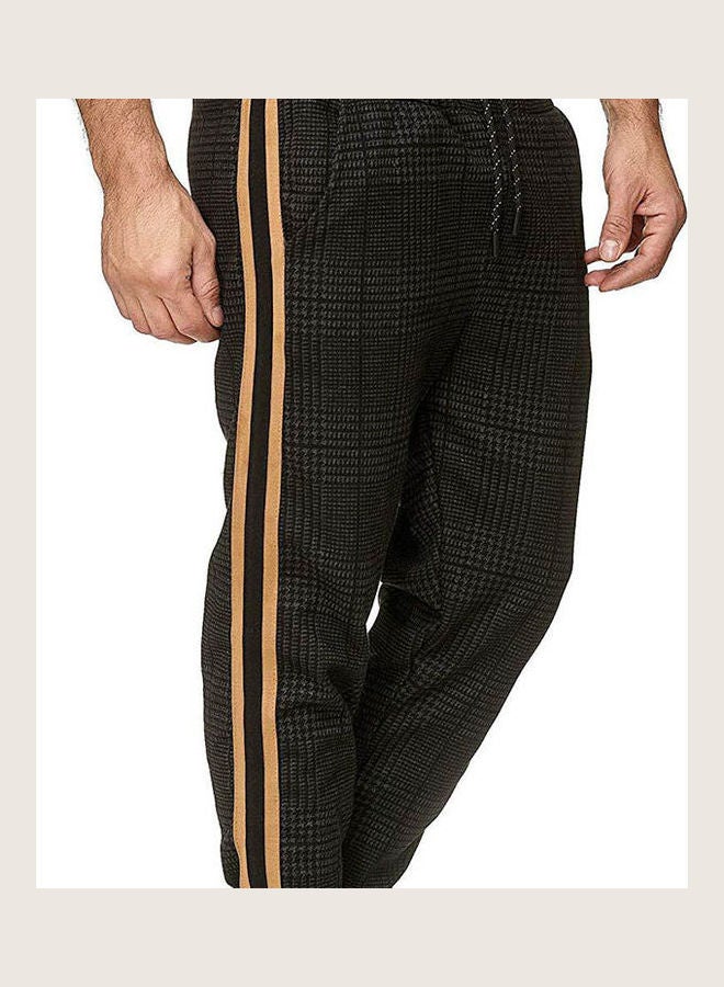 بنطال برباط مربوط حول الكاحل أسود/أصفر - Image 2