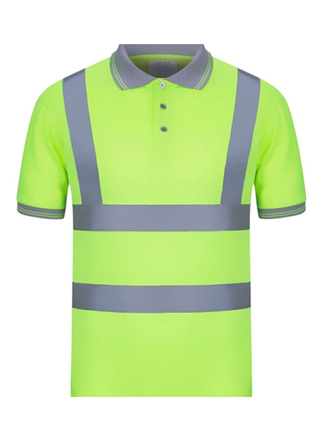 تيشيرت لركوب الدراجات بتصميم مخطط عاكس أخضر/رمادي - Image 1