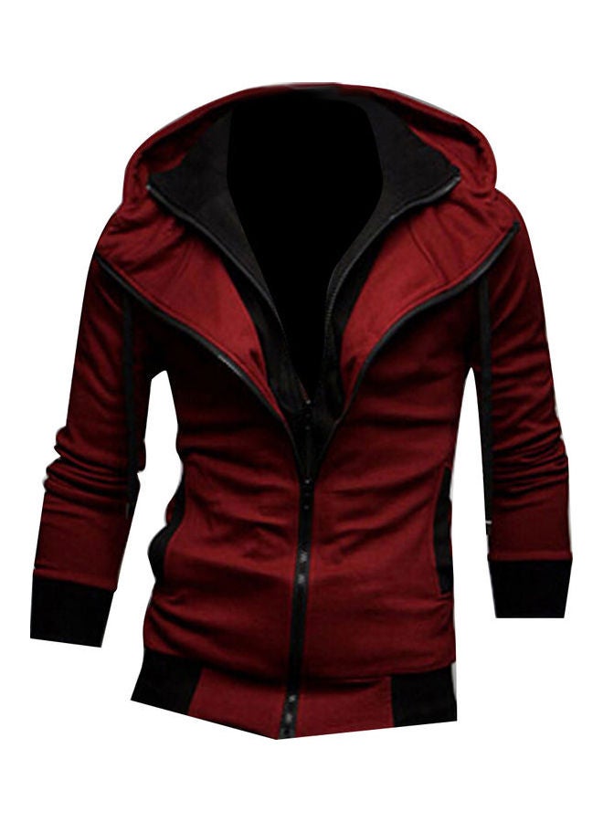 Hooded Zipper Jacket Red  - Image 1