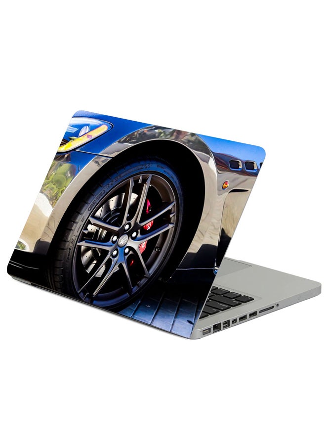 Fast Print Maserati Car Wheel Printed Laptop Skin Cover Multicolor