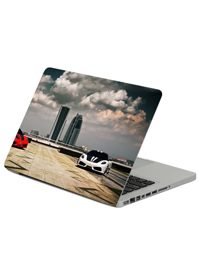 Fast Print Ferrari Scuderia City Printed Laptop Sicker Multicolor 