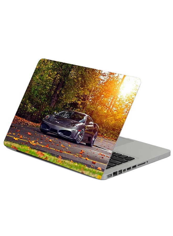 Trees Leaves Ferrari Printed Laptop Sleeve Multicolor