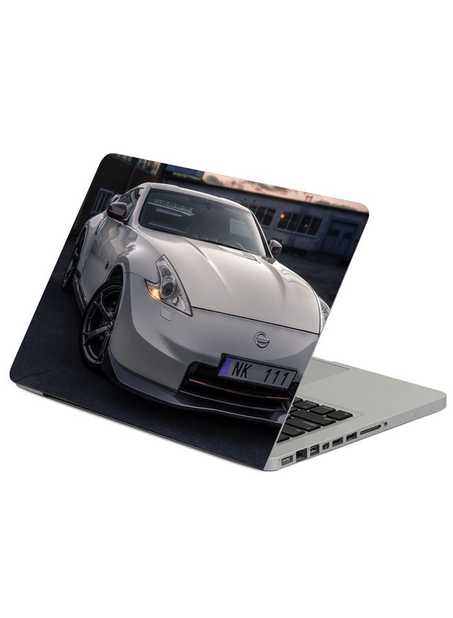 Fast Print Auto Side View White Printed Laptop Sleeve Multicolor
