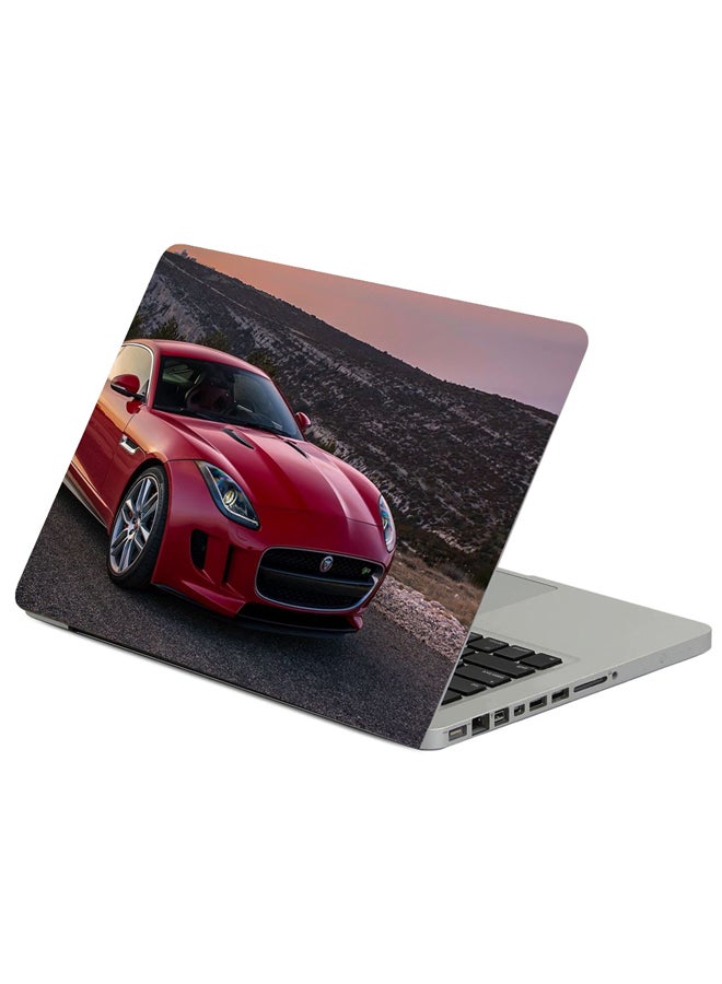 Fast Print Jaguar F-Type Red Printed Laptop Sleeve Multicolour