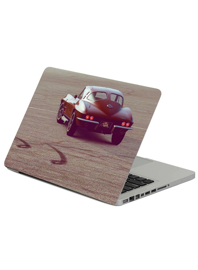 حافظة لابتوب بطبعة سيارة شيفروليه كورفيت من الخلف متعدد الألوان