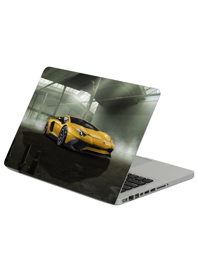 Fast Print Lamborghini Aventador Yellow Printed Laptop Sleeve Multicolour