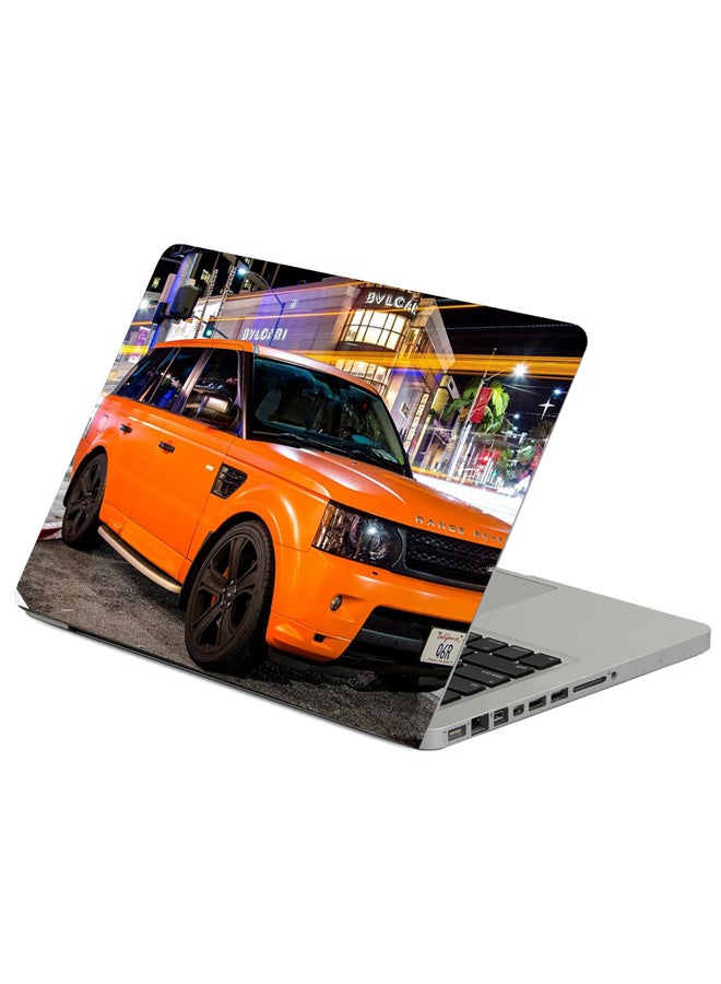 فاست برينت حافظة لابتوب بطبعة سيارة لاند روفر معدلة باللون البرتقالي متعدد الألوان