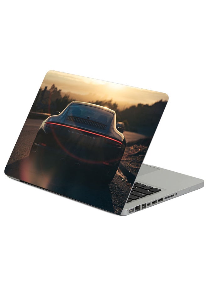 Porsche Sports Car Rear View Printed Laptop Sleeve Multicolour