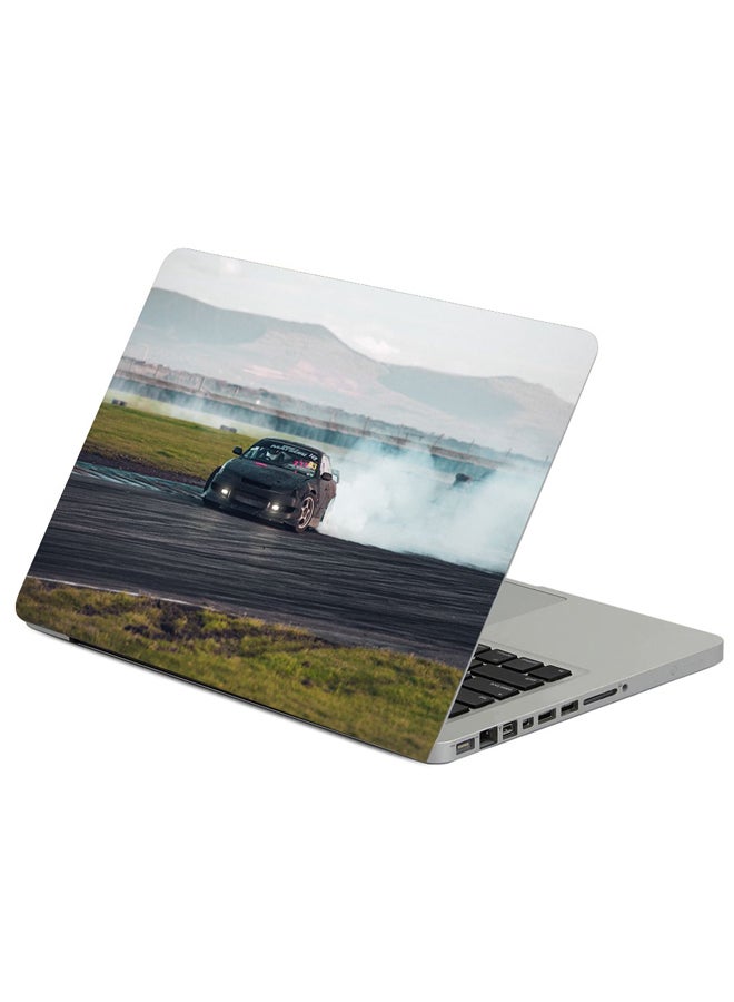 Fast Print Car Drift Smoke Printed Laptop Sleeve Multicolour 