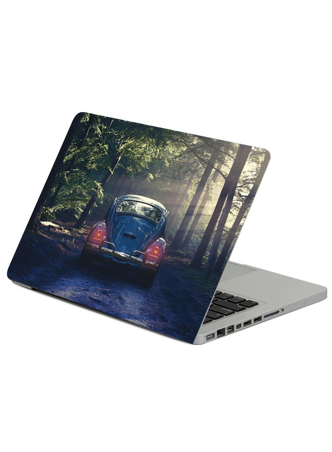 Car Retro Forest Printed Laptop Sleeve Multicolour