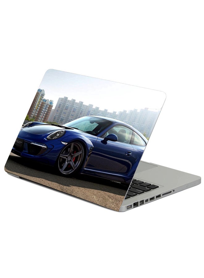 Porsche 911 Carrera Blue Printed Laptop Sleeve Multicolour