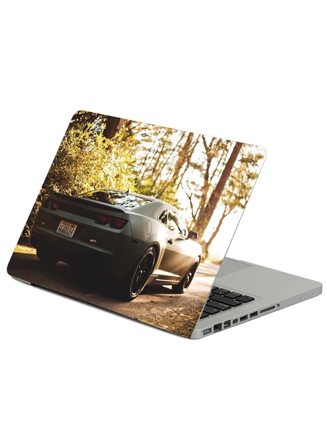 غطاء لاصق للابتوب مزين بطبعة سيارة شيفروليه كامارو وأضواء ضبابية متعدد الألوان