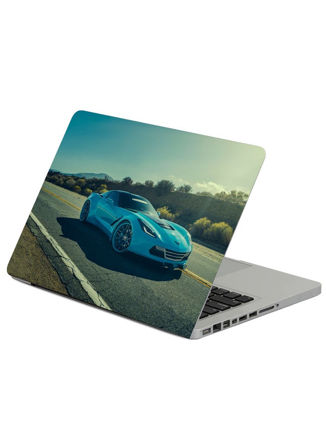 فاست برينت حافظة لابتوب مزينة بطبعة سيارة فورجياتو كورفيت شيفروليه متعدد الألوان