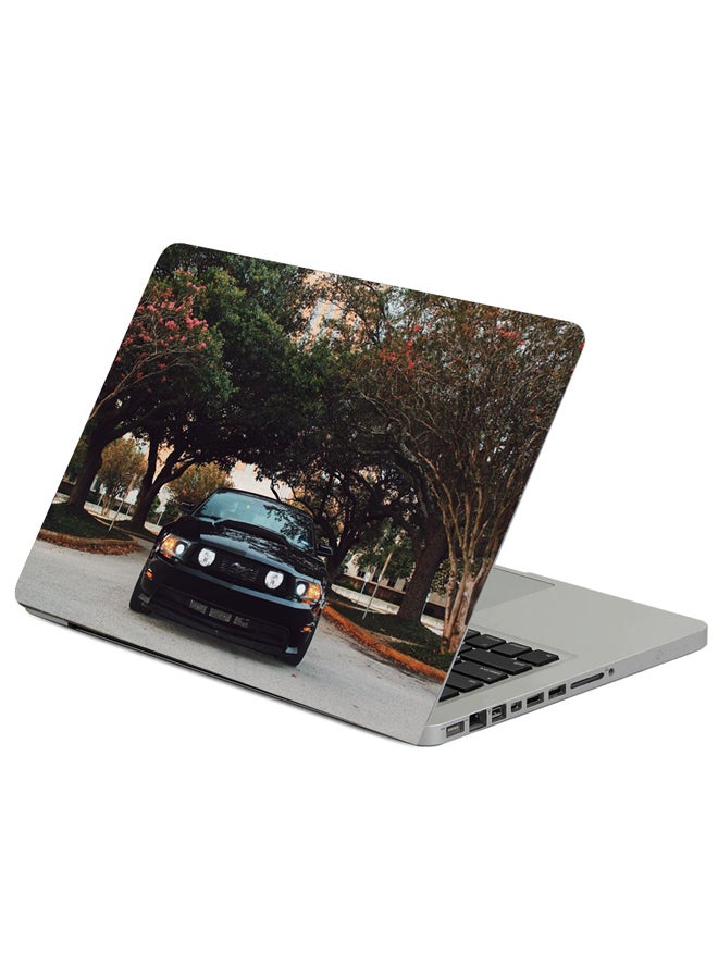 Ford Mustang Sports Car Front View Printed Laptop Sicker Multicolour
