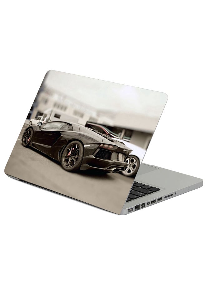 Fast Print Black Stylish Car Printed Laptop Sleeve Multicolour