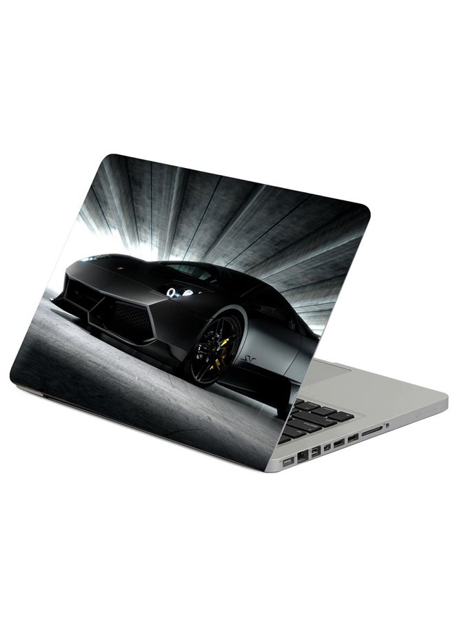 فاست برينت حافظة لابتوب بطبعة سيارة عصرية بلون داكن متعدد الألوان