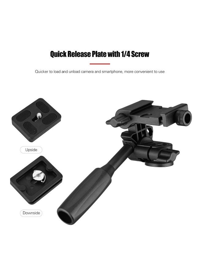 Generic 3-Way Pan Tilt Head Mount Black  - Image 4