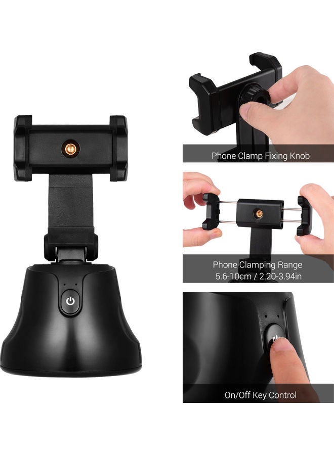 360 Degree Rotation Smart Selfie Stick Black - Image 3