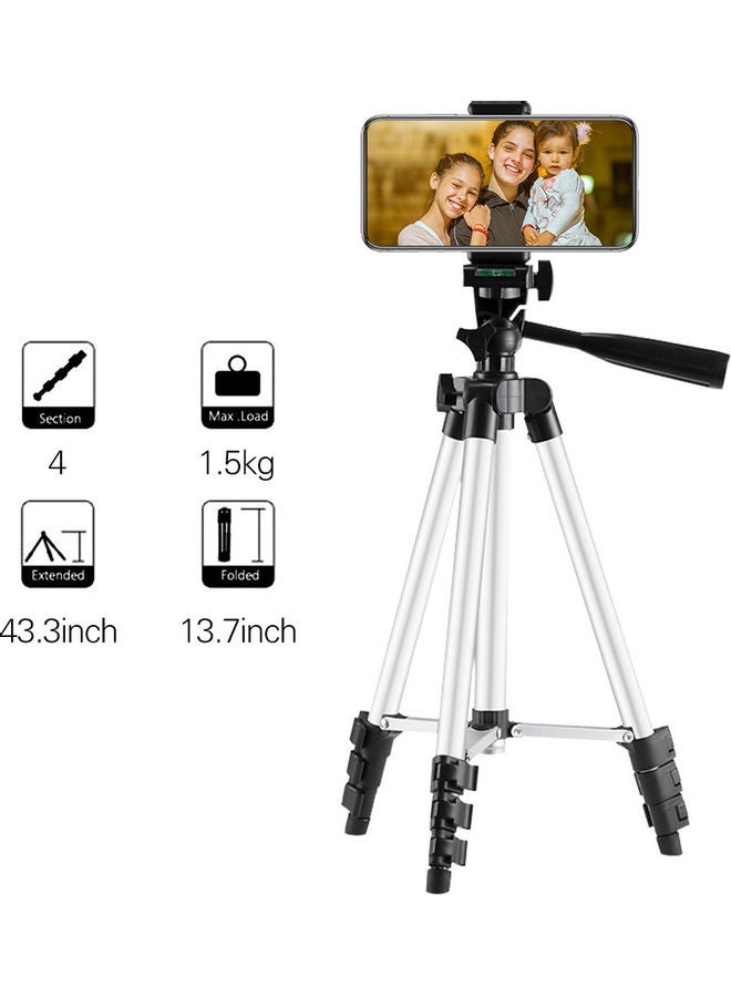 4-Section Tripod Stand Silver/Black - Image 5