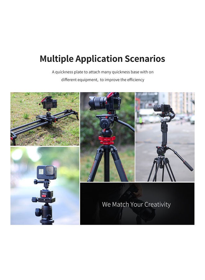 Ulanzi Claw Quick Release Plate For DSLR Camera Black/Red - Image 4