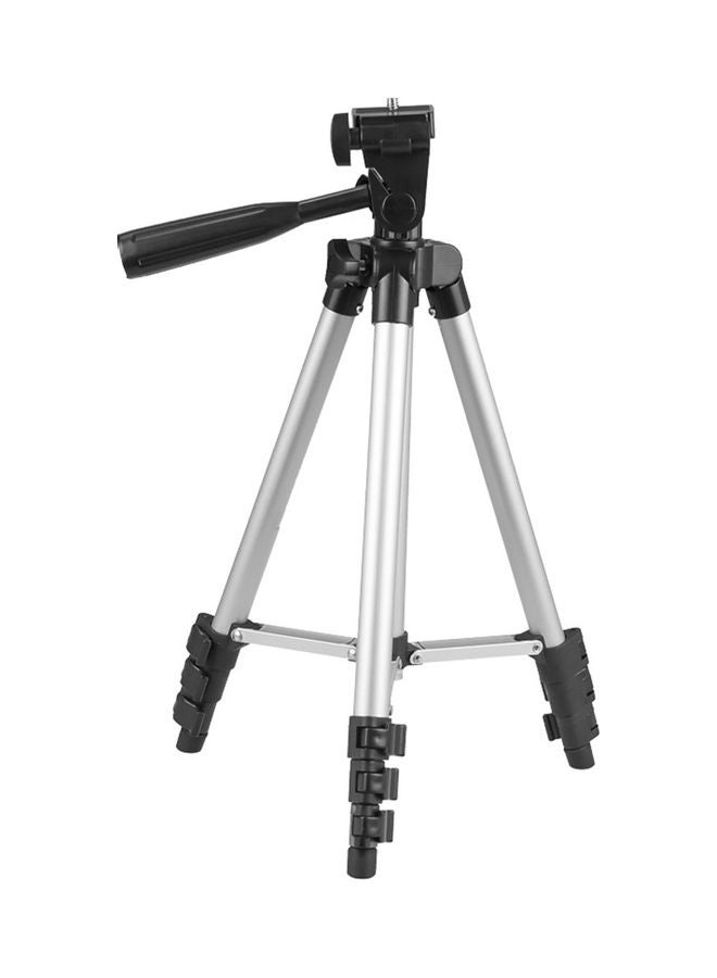 طقم حامل ثلاثي القوائم مكون من 4 أقسام مع حامل بمشبك للهاتف أسود/ فضي - Image 2