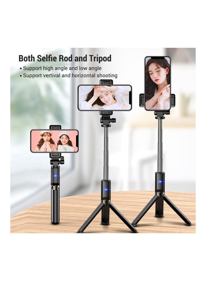 Multifunctional 2-In-1 Selfie Stick Tripod Stand Black/Silver - Image 3