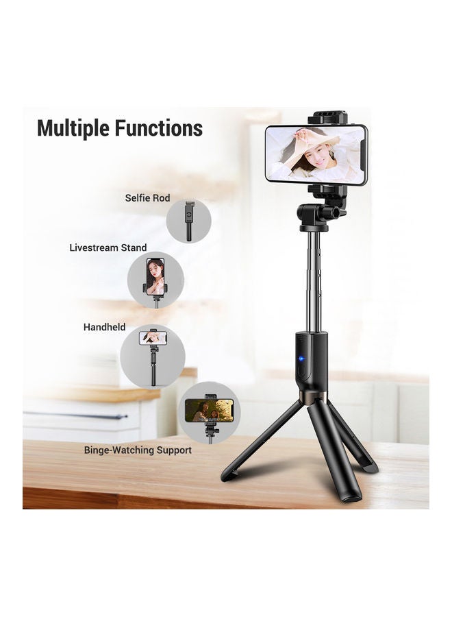 Multifunctional 2-In-1 Selfie Stick Tripod Stand Black/Silver - Image 5