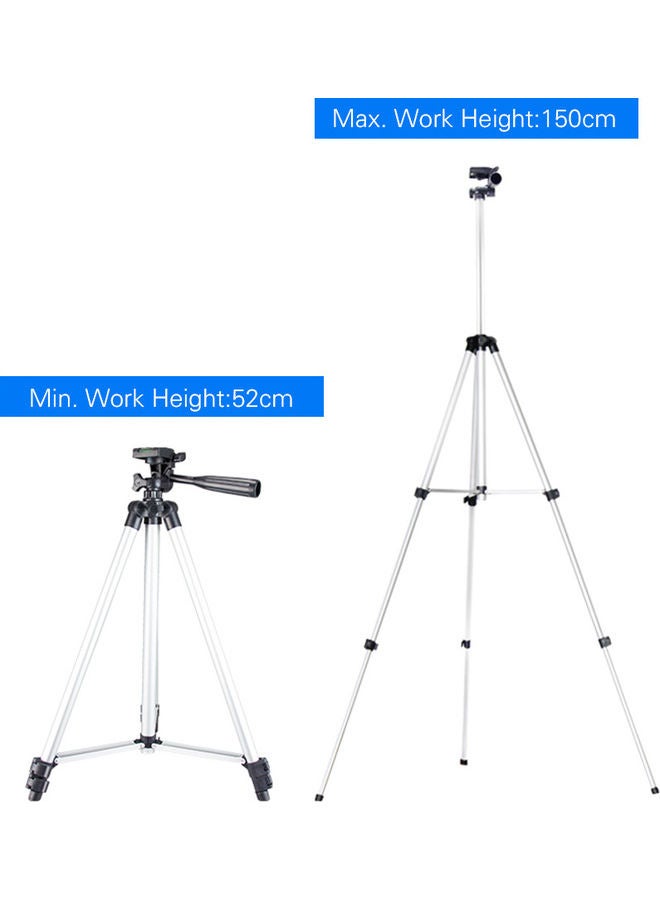 3-Section Tripod Stand Silver/Black - Image 2